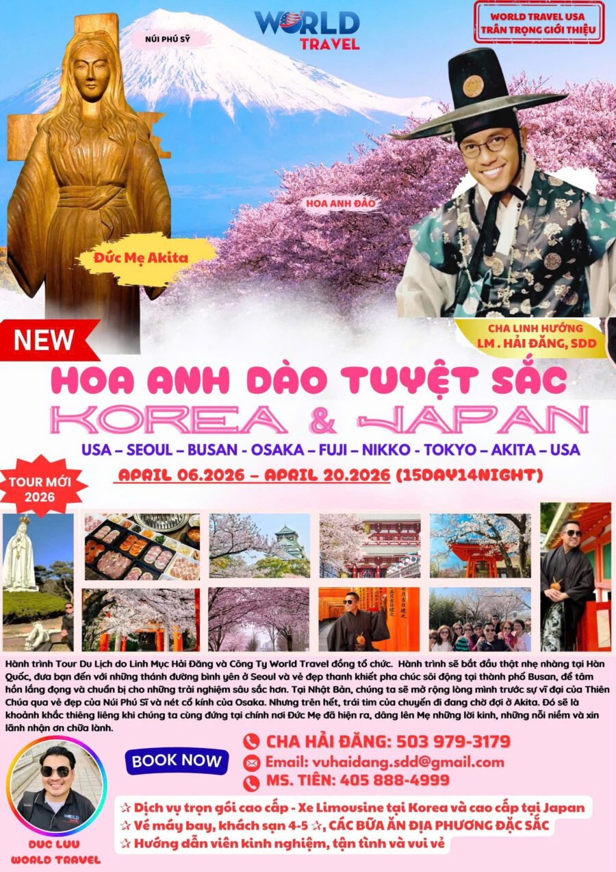 CHƯƠNG TRÌNH TOUR CAO CẤP HOA ANH ĐÀO | HÀN QUỐC - NHẬT BẢN | 15 NGÀY 14 ĐÊM